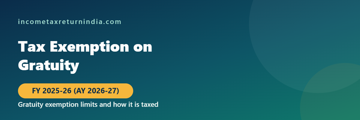 Tax exemption limit on gratuity FY 2025-26