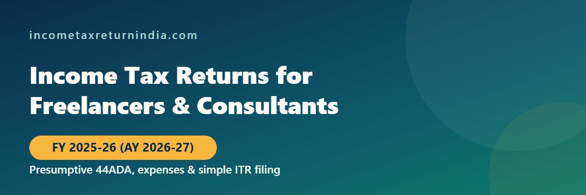 Income tax return filing for freelancers and consultants FY 2025-26