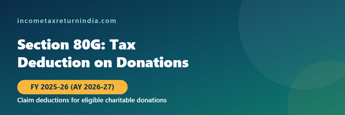 Section 80G income tax deduction for donations FY 2025-26