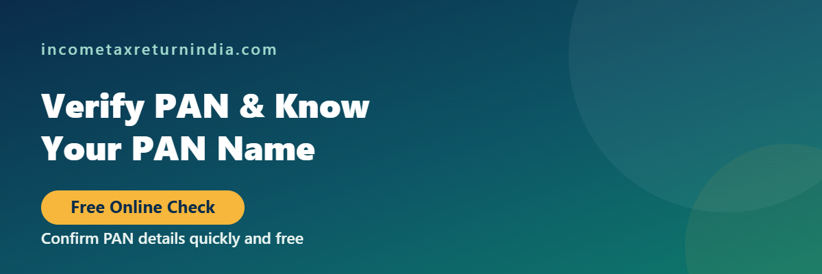Verify PAN and know PAN name free online