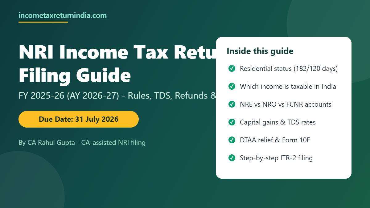 NRI income tax return filing guide FY 2025-26 AY 2026-27